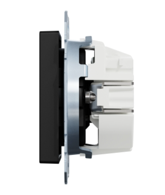 Фото 3 Механізм розетки SCHUKO із захисними шторками Merten System M Ocean Plastic матовий чорний