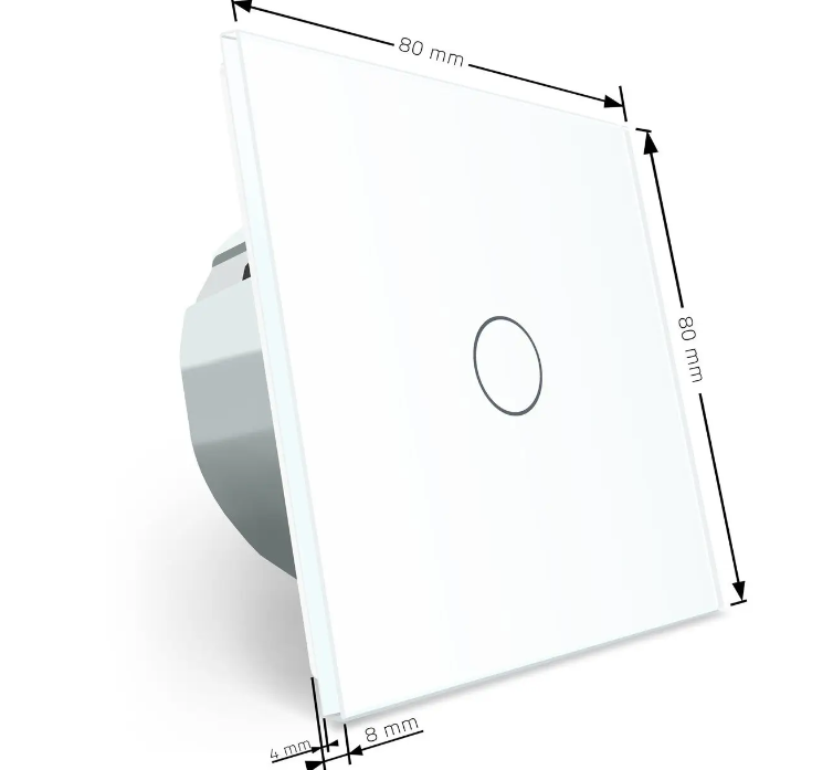 Фото 5 Сенсорная кнопка 1 сенсор Импульсный выключатель белое стекло Livolo