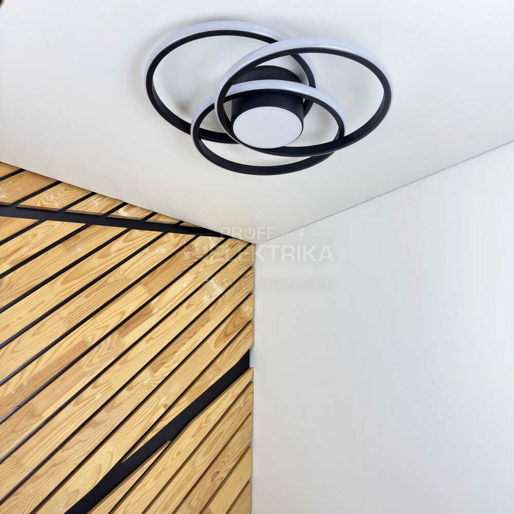 Фото 3 Світильник LED FORSAGE пульт коло 100W 3000-5000K IP20 чорний Violux 220765