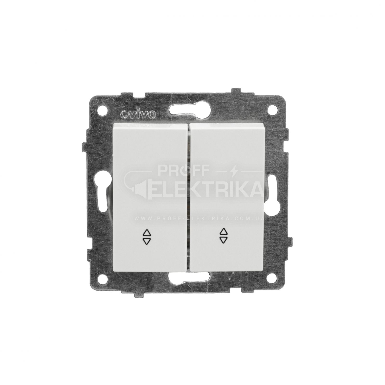 Фото Механизм выключателя двухклавишного проходного Белый GRANO