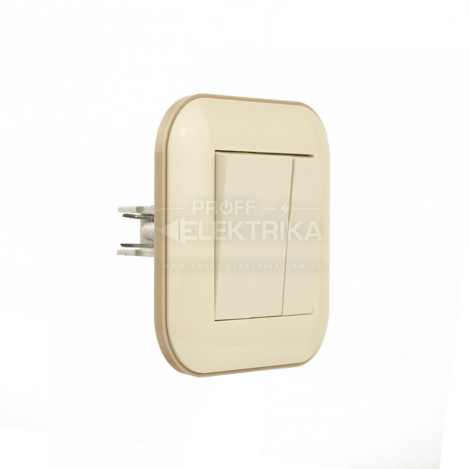 Фото 3 Выключатель трехклавишный Кремовый крафтовый LOFT