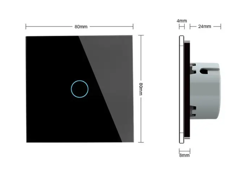 Фото 5 Безшумний сенсорний прохідний/перехресний вимикач 1 сенсор чорне скло Livolo