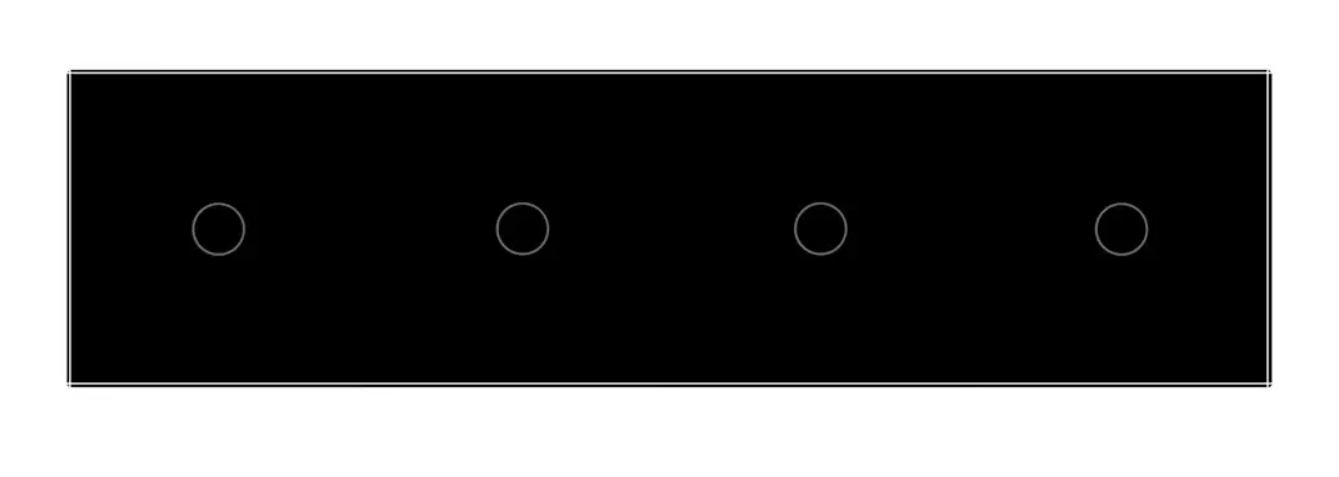 Фото 2 Умный сенсорный ZigBee выключатель 4 сенсора 1-1-1-1 черное стекло Livolo