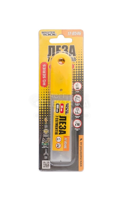 Фото Лезвие для ножа 18мм 7 сегментов SK5 10шт Mastertool