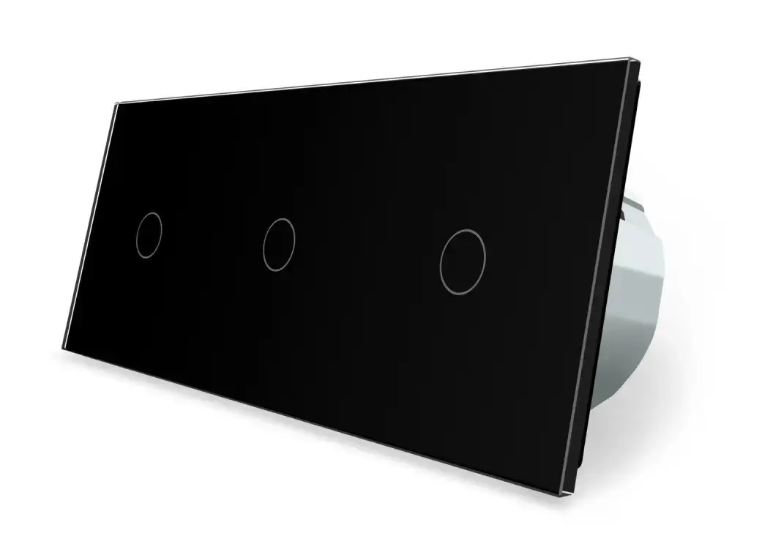 Фото Сенсорний димер 3 сенсори чорне скло 1-1-1 Livolo