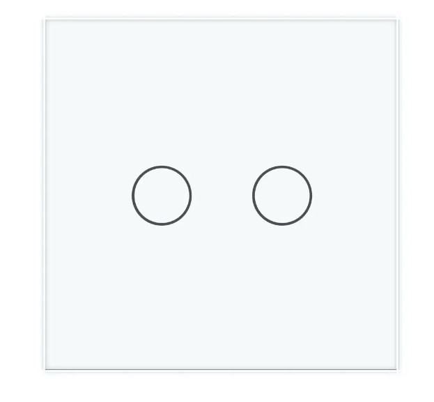 Фото Сенсорный выключатель 2 сенсора белое стекло Livolo