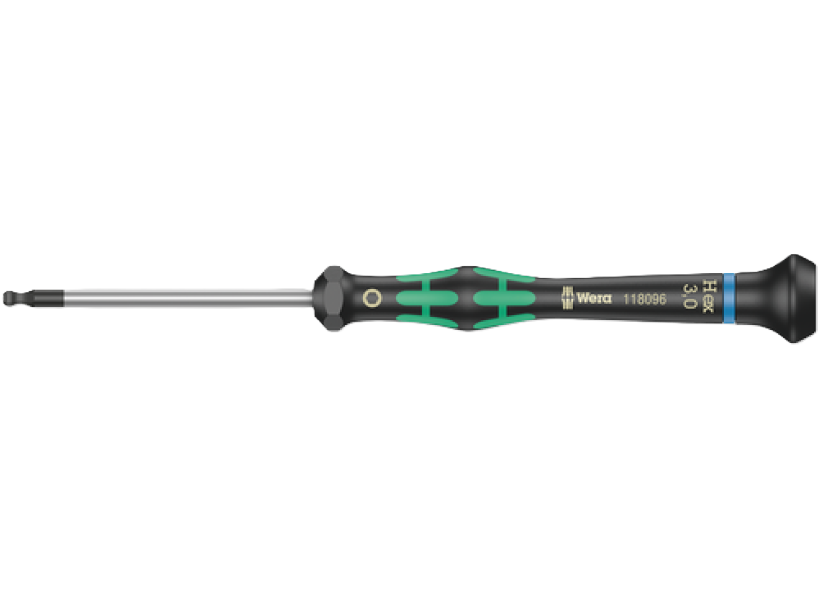 Фото Викрутка з шестигранною кульковою головкою для електронників WERA 2052 05118096001 3.0×60 мм