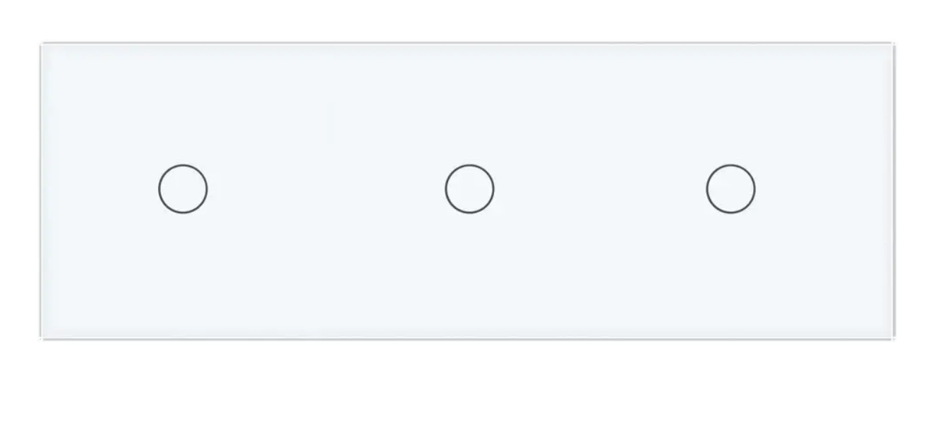 Фото Сенсорний вимикач 3 сенсора 1-1-1 біле скло Livolo