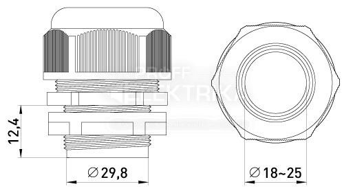 Фото 2 Гермоввід кабельний PG-I 29mm IP54 E-next