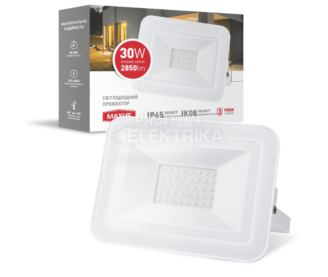 Фото Прожектор LED 30W 5000К IP65 FL 02 MAXUS