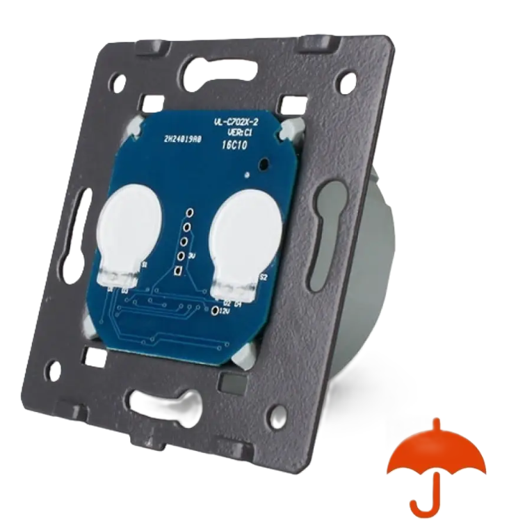 Фото Механизм сенсорный выключатель 2 сенсора с защитой от брызг Livolo