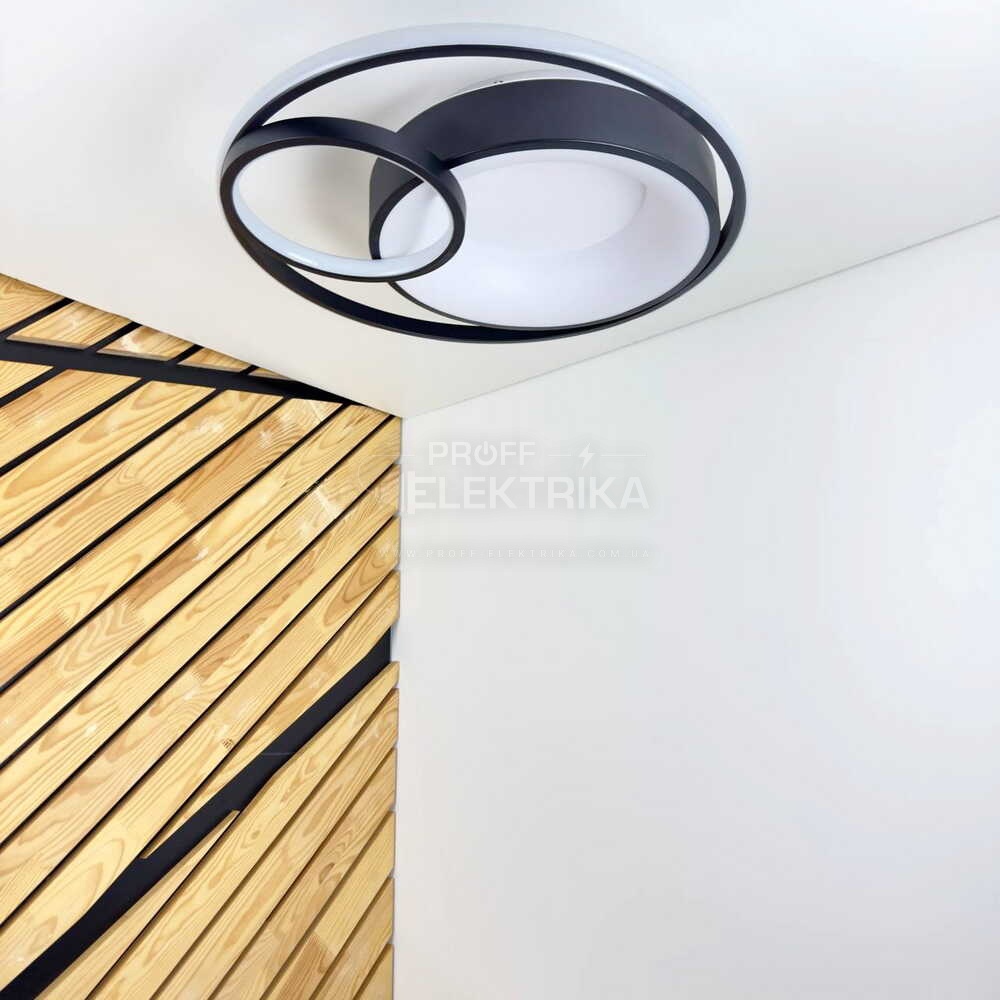 Фото 4 Світильник LED smart DUOS пульт коло 100W 3000-5000K IP20 чорний Violux 220785