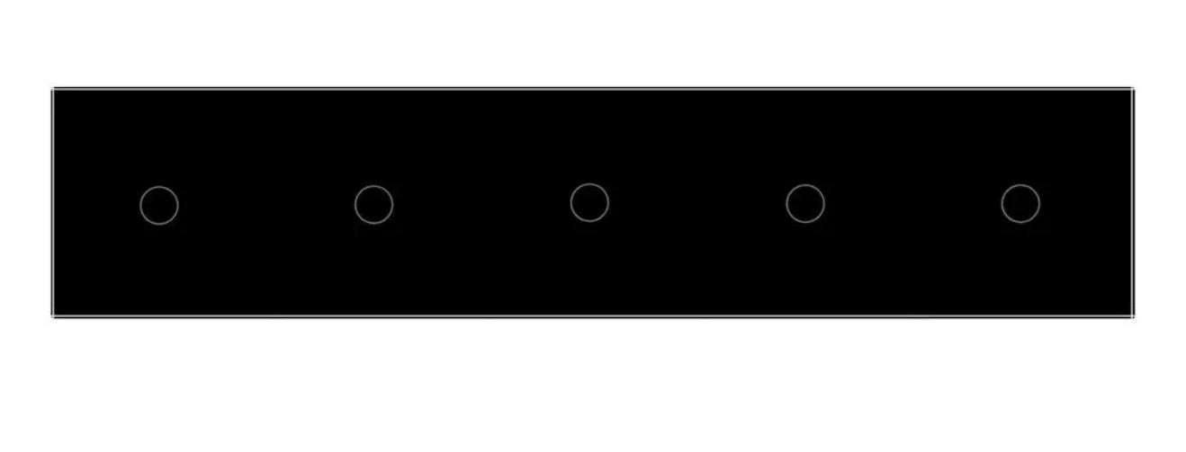 Фото 2 Сенсорный выключатель 5 сенсоров 1-1-1-1-1 черное стекло Livolo