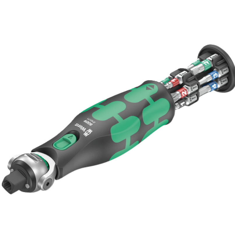 Фото Компактна тріскачка 8009 WERA Zyklop Pocket 1 з вбудованим магазином для біт 05004280001