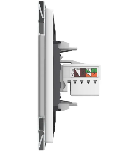 Фото 3 Розетка компьютерная RJ-45 и ТВ розетка белое стекло Livolo