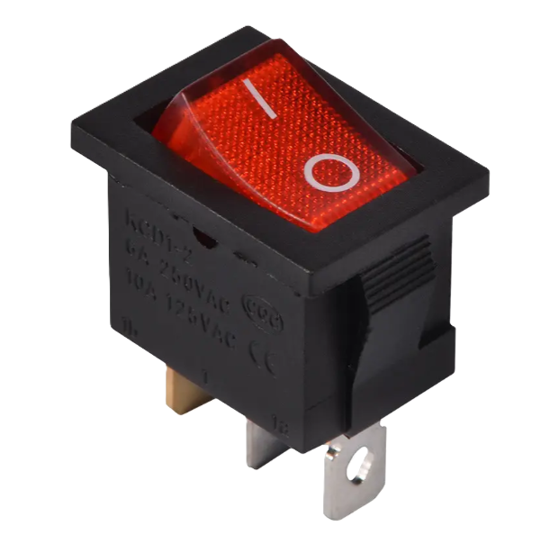 Фото Кнопка на 1вмикач 3-контактний міні KCD1-2-101N R/B