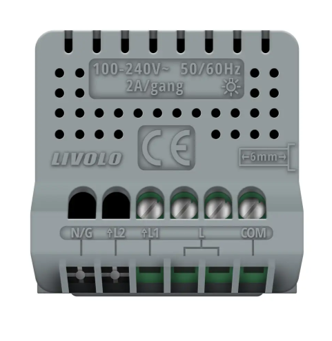 Фото 4 Розумний механізм сенсорний прохідний/перехресний EC димер Livolo чорний Livolo