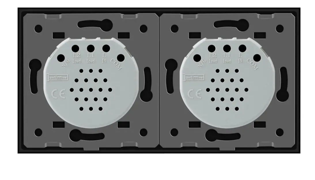 Фото 3 Сенсорний вимикач 2 сенсори 1-1 чорне скло Livolo