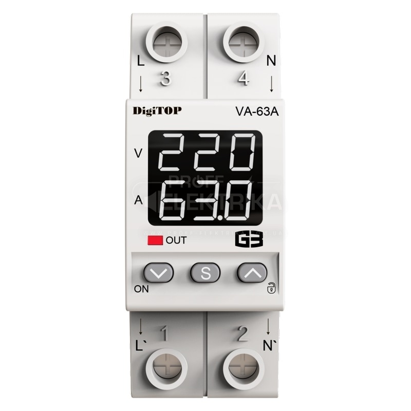 Фото 2 Реле напруги з контролем струму VА 63A M2W DigiTOP