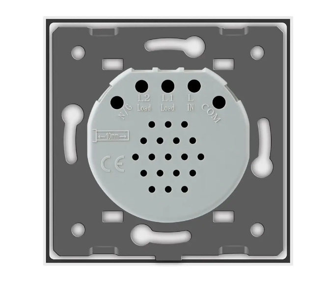 Фото 3 Сенсорный проходной перекрестный выключатель 2 сенсора белое стекло Livolo