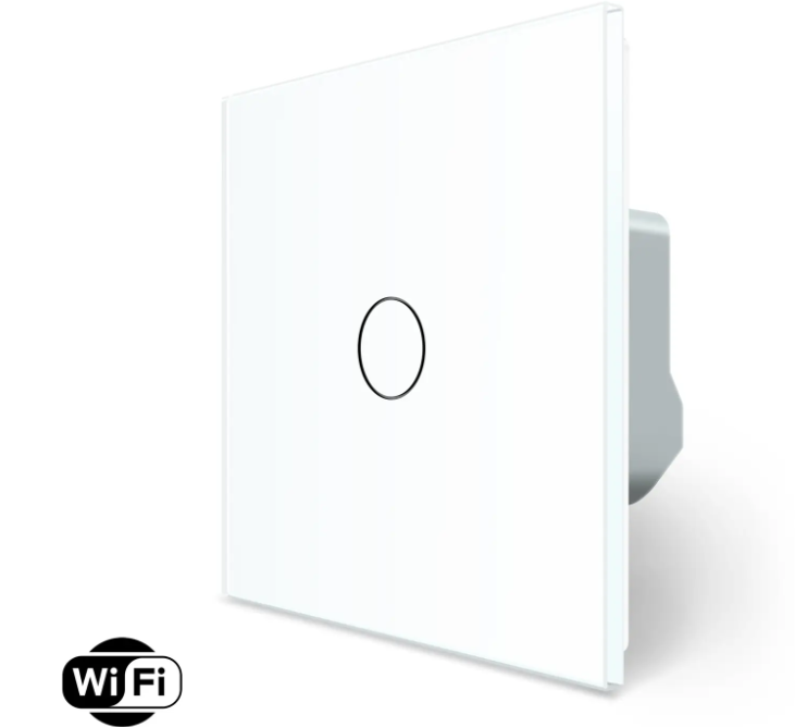 Фото Розумний сенсорний Wi-Fi вимикач 1 сенсор біле скло Livolo