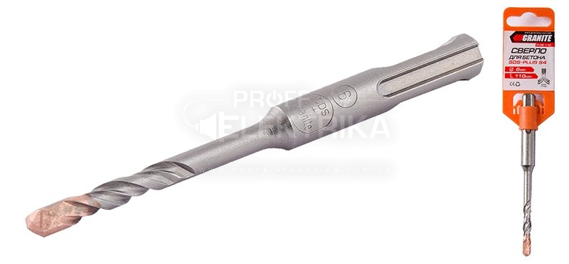 Фото Сверло для бетона 6*110 мм SDS Plus S4 GRANITE