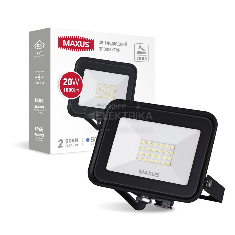 Фото Прожектор LED 20W 5000К IP65 FL 04 MAXUS