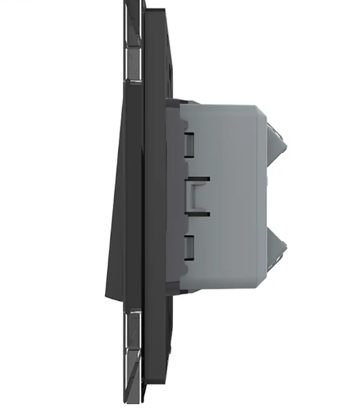 Фото 2 Одноклавішний перехресний вимикач чорне скло Livolo