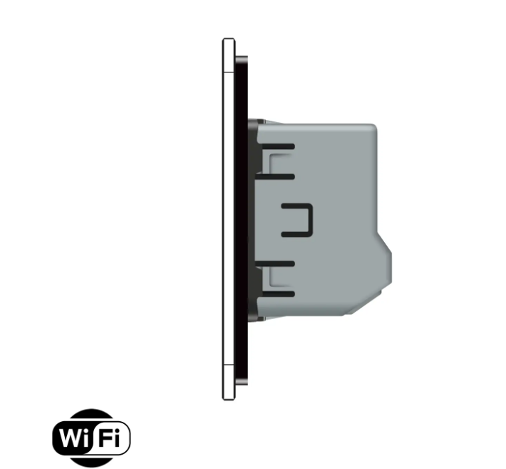 Фото 3 Умный сенсорный проходной выключатель Wi-Fi 1 сенсор черное стекло Livolo