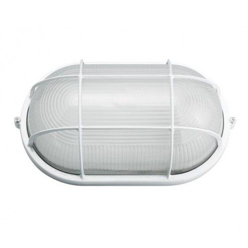 Фото Светильник герметичный овал с решеткой Белый 60W Е-27 MAGNUM