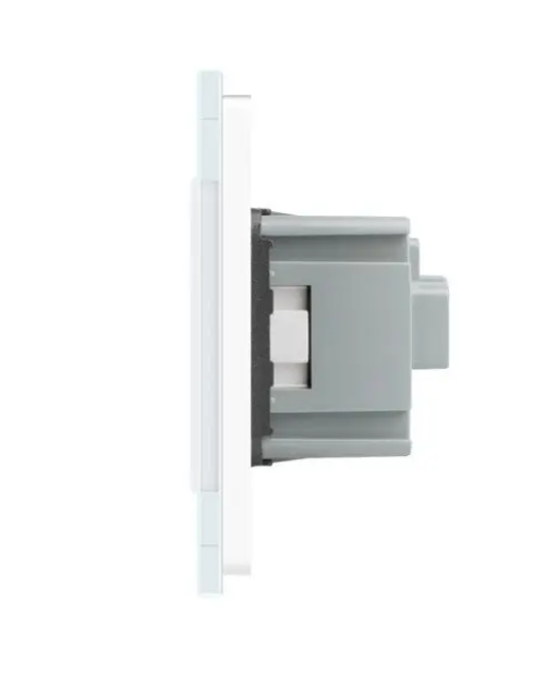 Фото 2 Сенсорний диммер 2 сенсори 1 розетка біле скло 1-1 Livolo