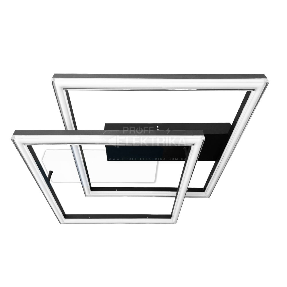 Фото Світильник LED smart BRIONI-S+пульт 84W 3000-5000K IP20 квадрат біло-чорний Violux 220705