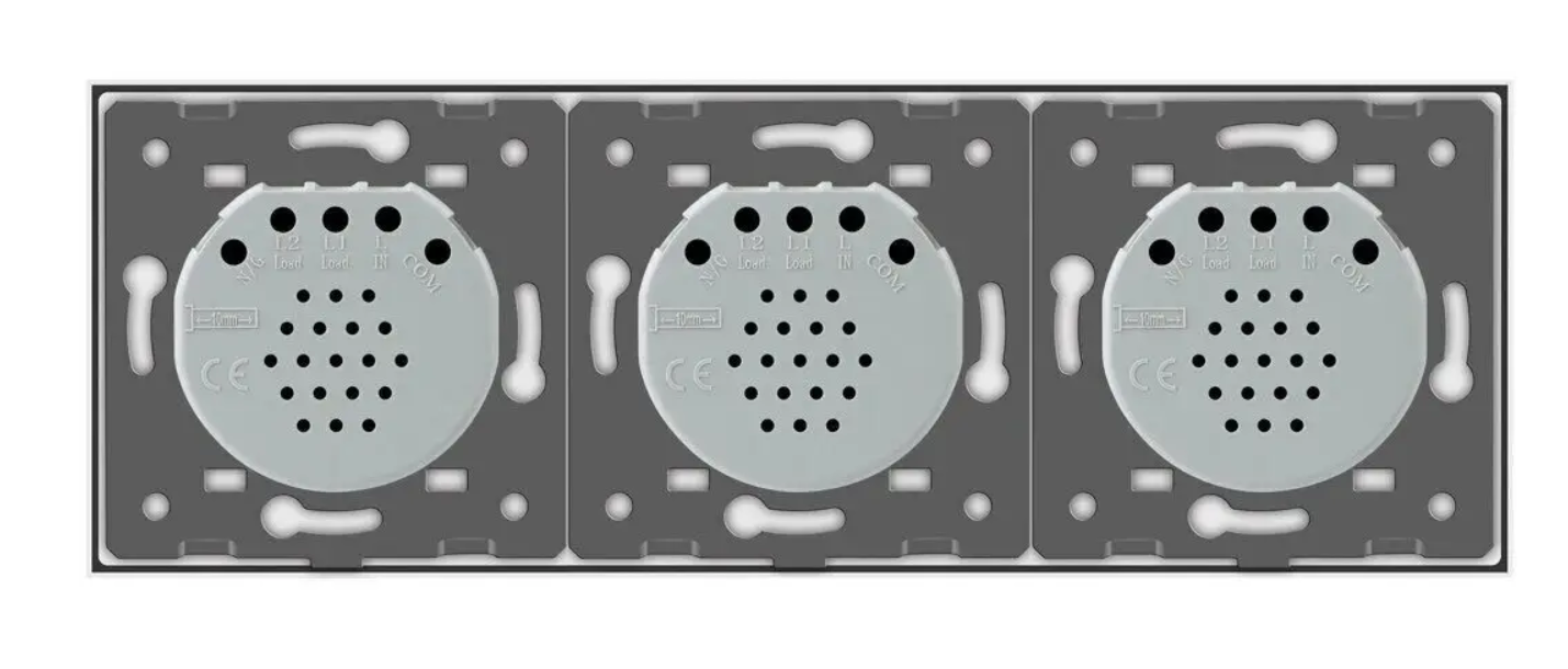 Фото 4 Сенсорный выключатель 6 сенсоров 2-2-2 белое стекло Livolo