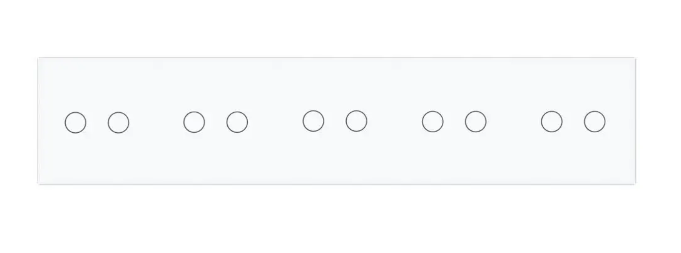 Фото 2 Сенсорный выключатель 10 сенсоров 2-2-2-2-2 белое стекло Livolo