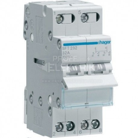 Фото перемикач SFT232 2P 220v/32А 1-0-2 HAGER