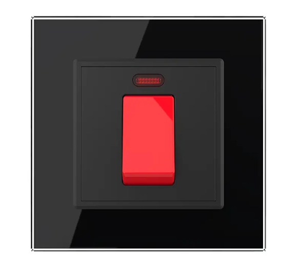 Фото Мастер выключатель 20 А черное стекло Livolo