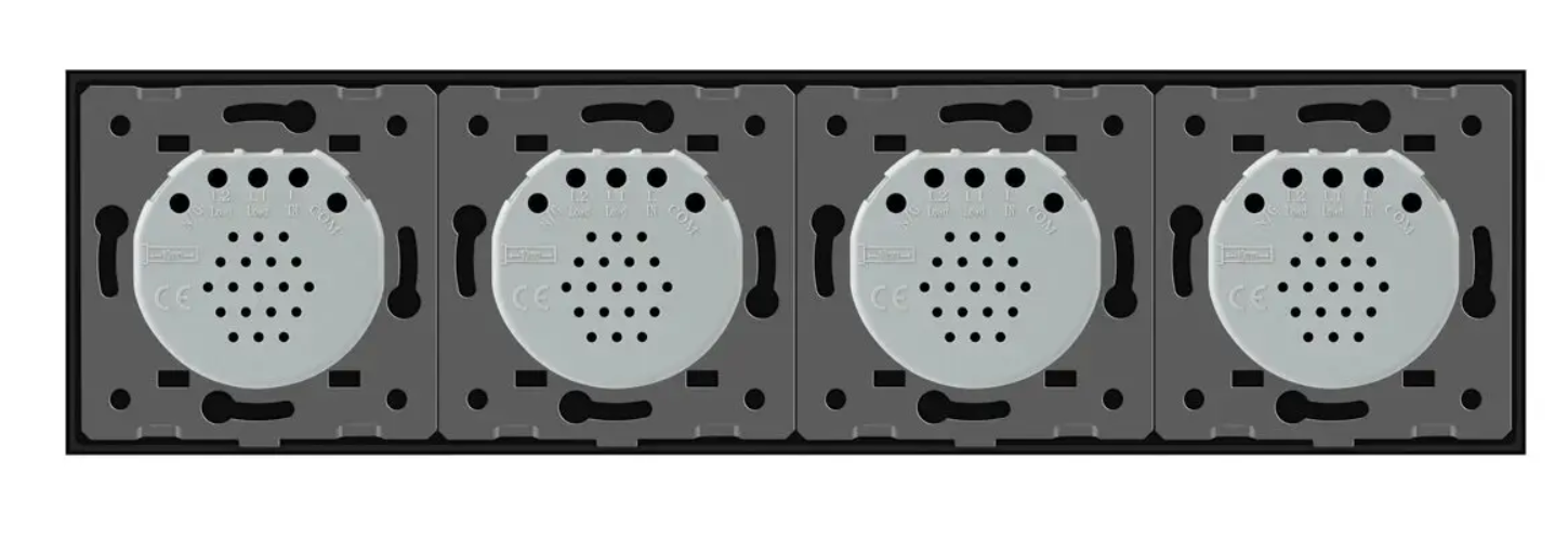 Фото 4 Умный сенсорный ZigBee выключатель 8 сенсоров 2-2-2-2 черное стекло Livolo