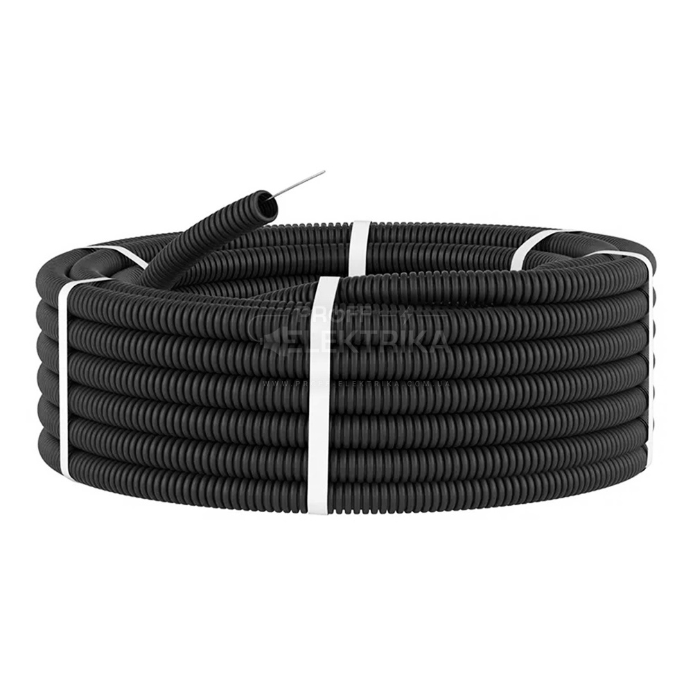 Фото 2 Труба гофрована двостінна ДКС d50/41,5 чорна (50м)