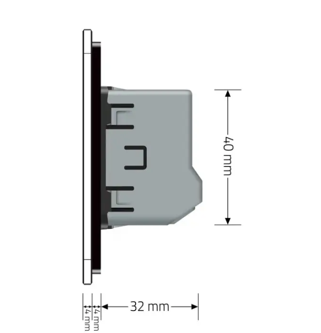 Фото 6 Розумний сенсорний прохідний вимикач EC 1 сенсор чорне скло Livolo