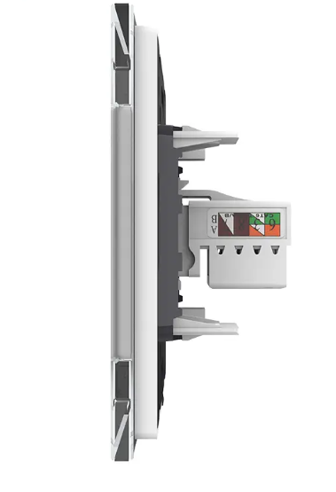 Фото 3 Розетка компьютерная двойная RJ-45 белое стекло Livolo