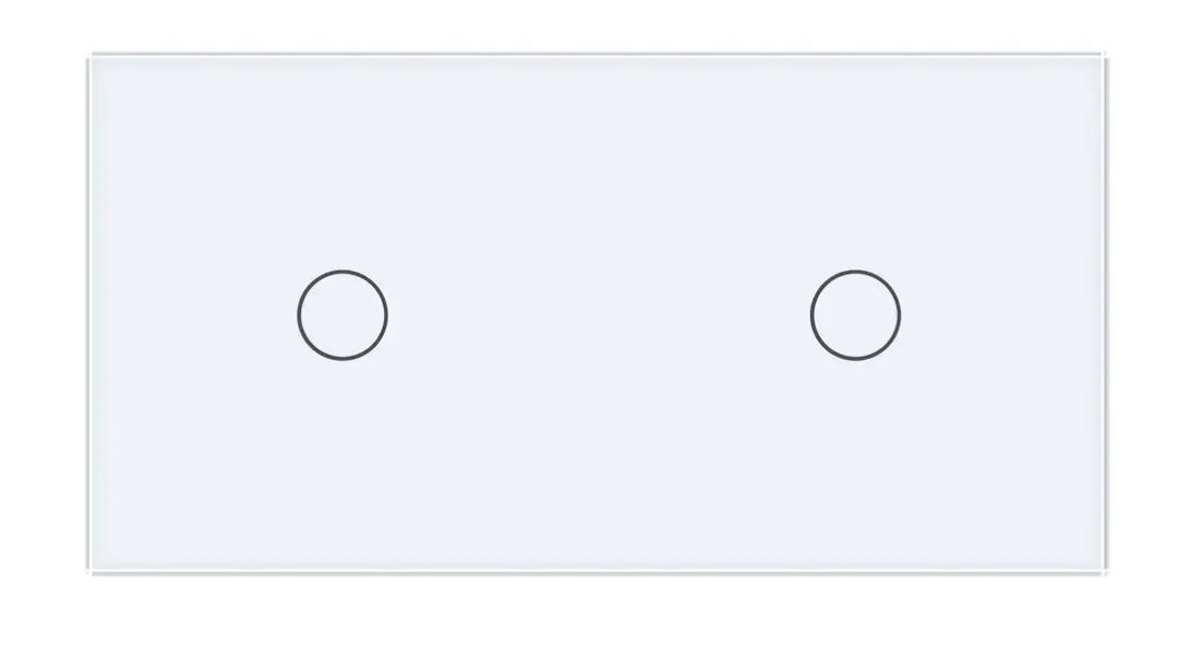 Фото Сенсорний прохідний перехресний вимикач 2 сенсора біле скло 1-1 Livolo