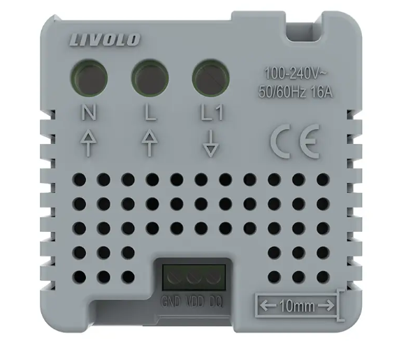 Фото 4 Механізм терморегулятор із вбудованим датчиком температури чорний Livolo