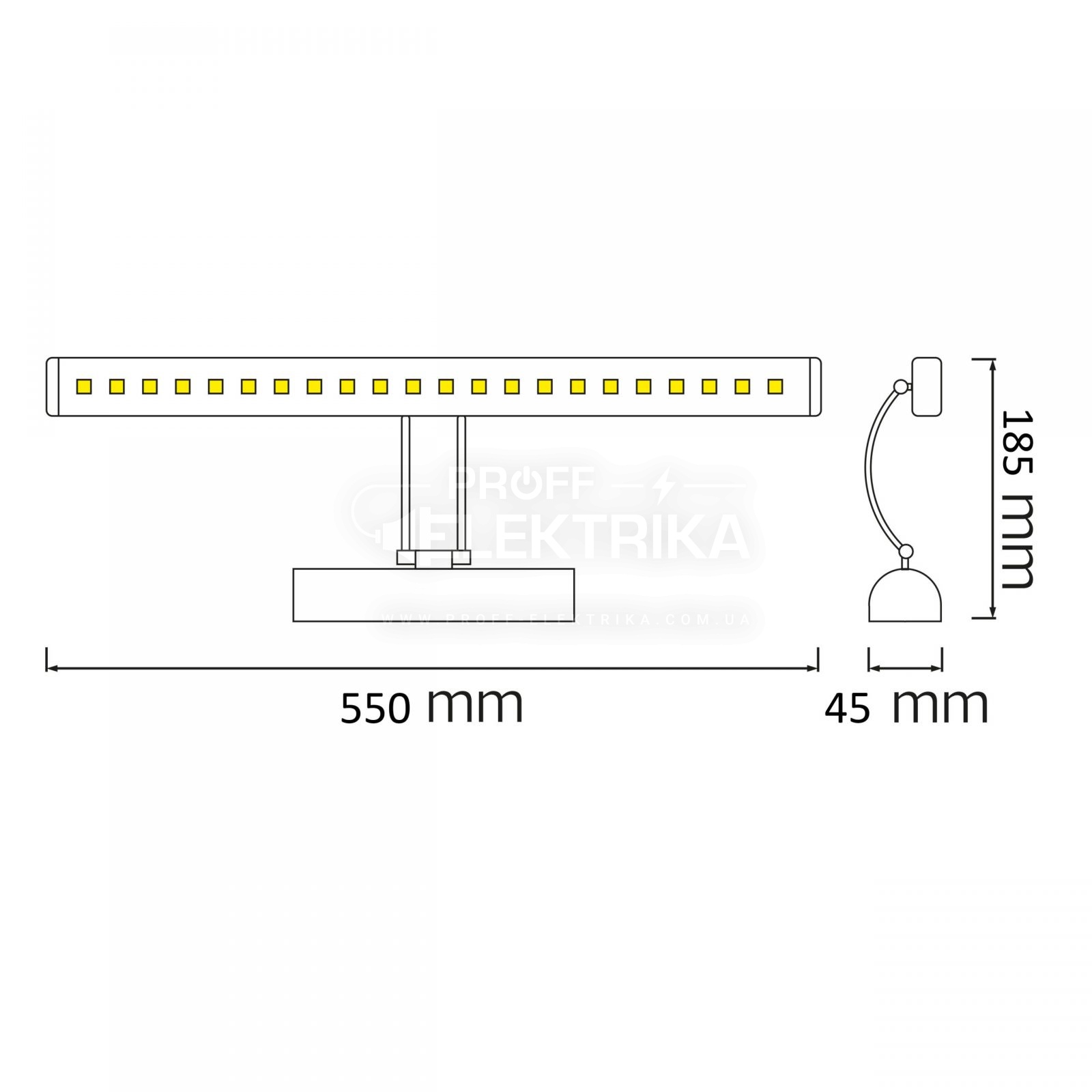 Фото 2 Светодиодная подсветка зеркал-картин FLAMINGO-12 Черный HOROZ
