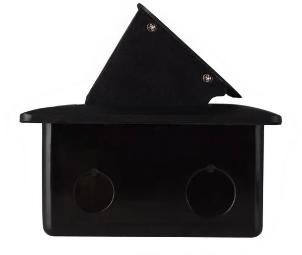 Фото 3 Порожній розетковий люк на підлогу на 2 модулі чорний Livolo