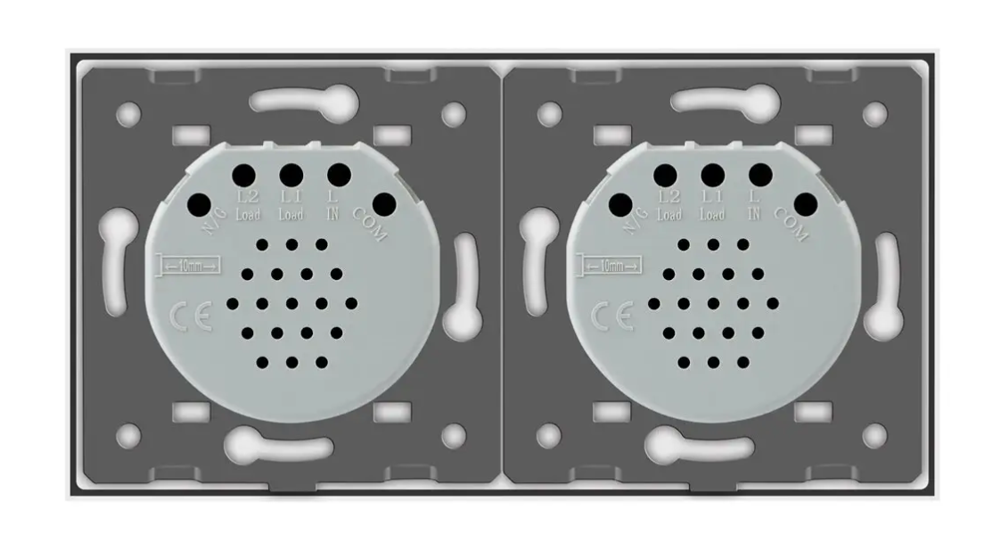 Фото 3 Умный сенсорный ZigBee выключатель 2 сенсора 1-1 белое стекло Livolo