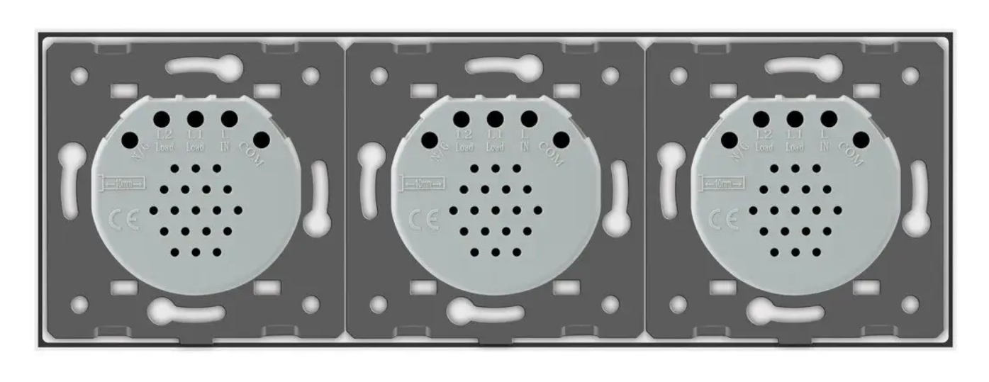 Фото 4 Безконтактний вимикач 3 сенсора 1-1-1 біле скло Livolo