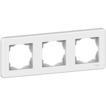 Фото Рамка трехместная белая LEONA