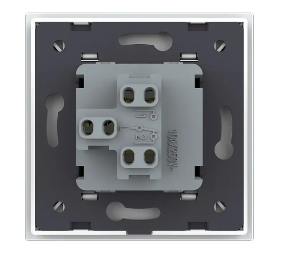 Фото 3 Кнопочный выключатель без фиксации Звоночный выключатель Импульсный выключатель белое стекло Livolo