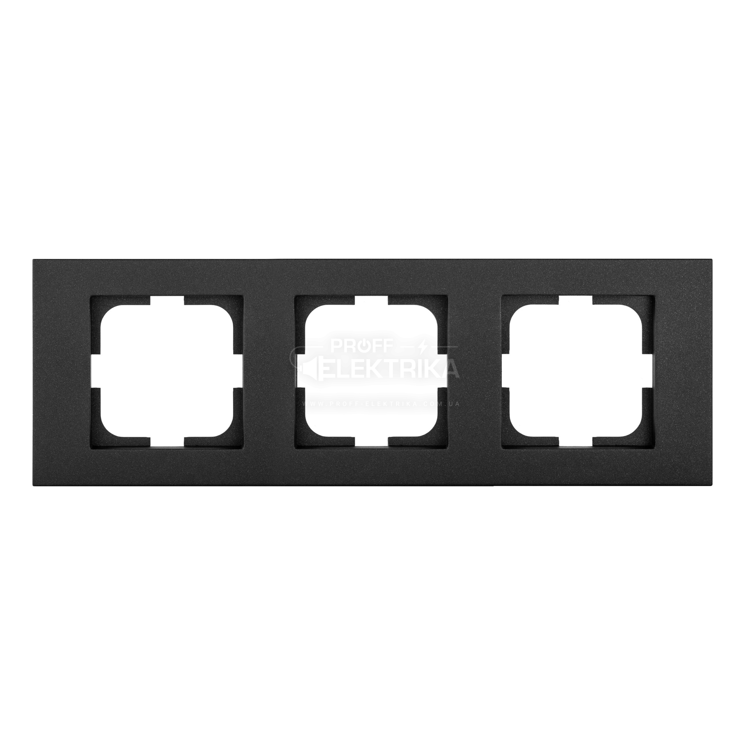 Фото Рамка 3 поста Черный металлик GRANO