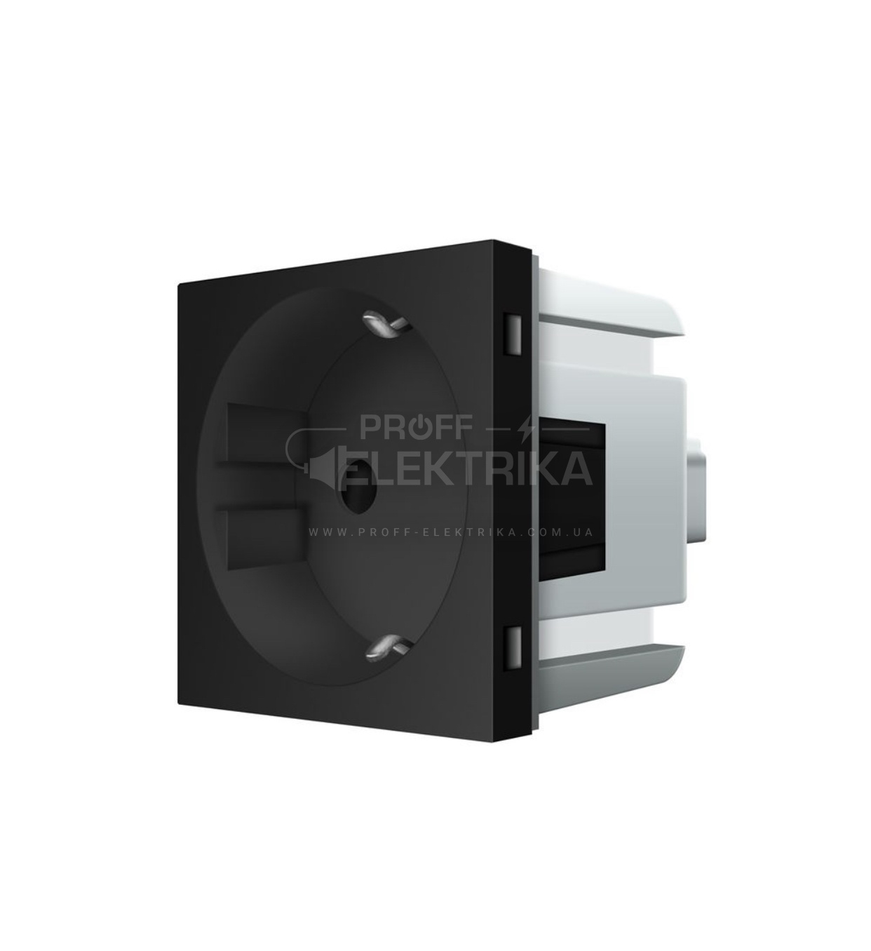 Фото 2 Розетка з заземленням механізм чорний 220В LIVOLO